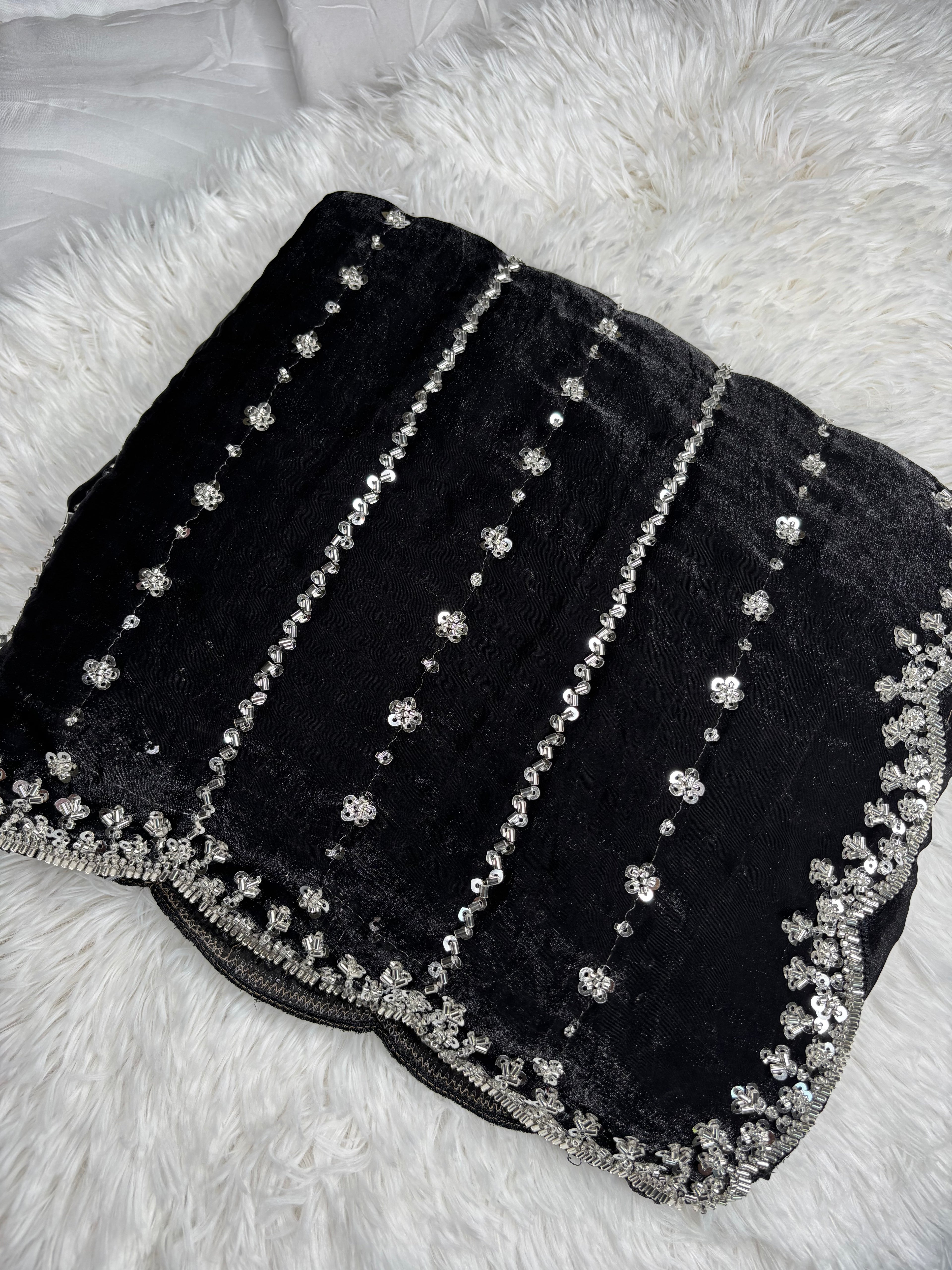 Kaddhana Beads Organza Fendi Silk Saree