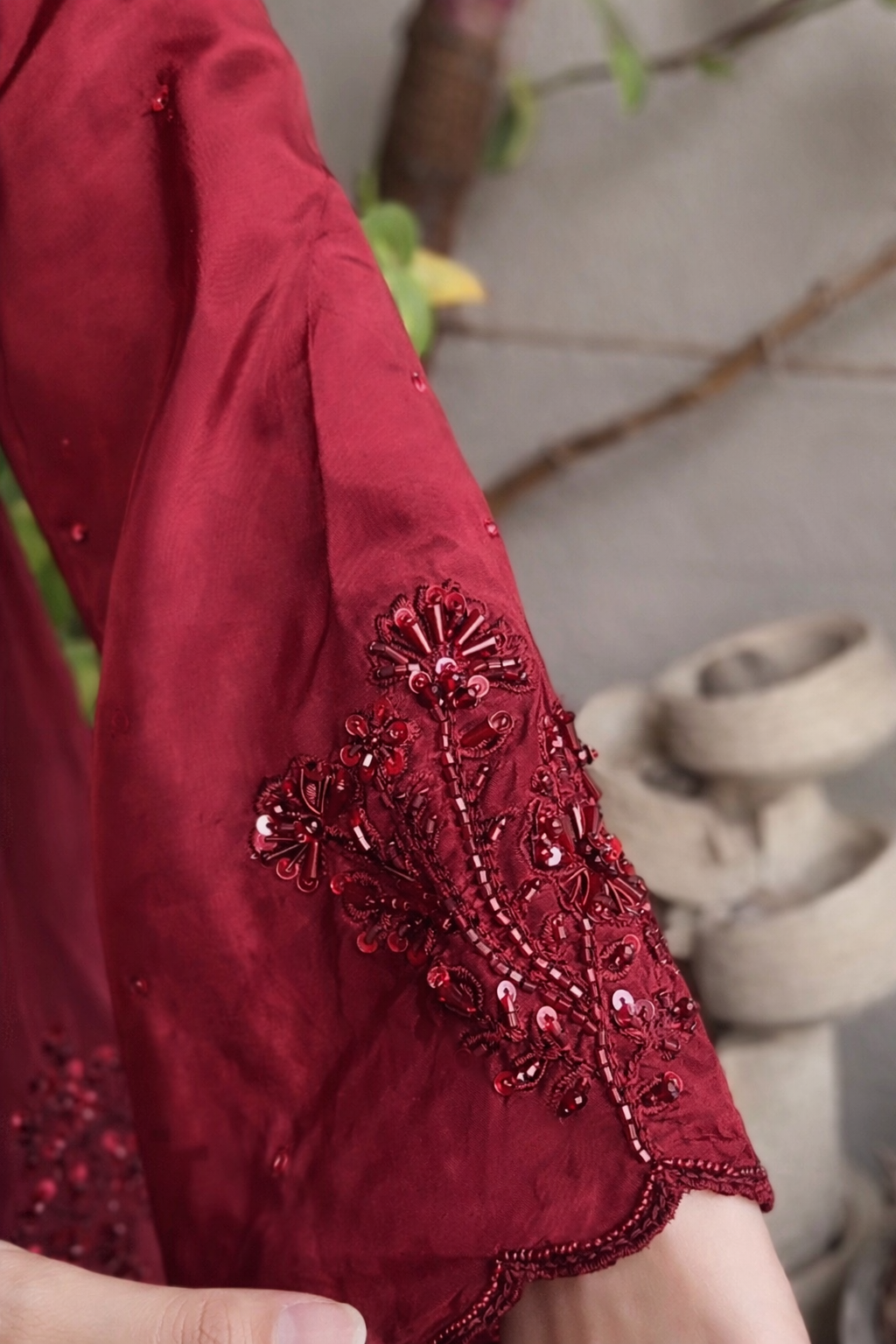 Maroon Farshi Shalwar Suit