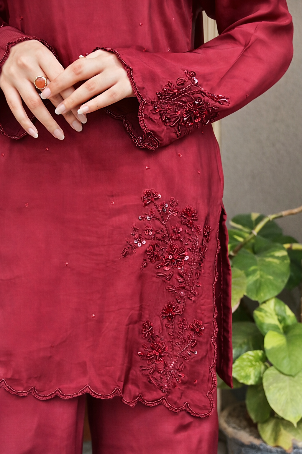 Maroon Farshi Shalwar Suit
