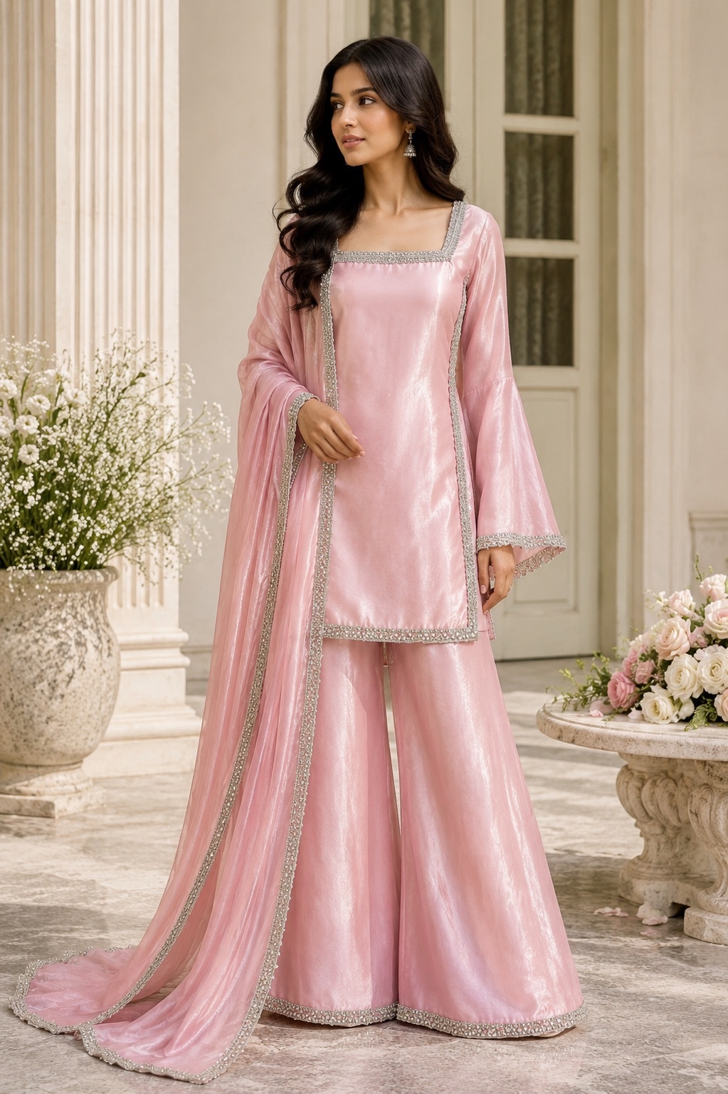 3 pieces Sheesha Silk Kurti Set